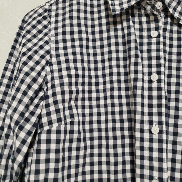 Tommy Hilfiger Classic Fit Black White Gingham Plaid Roll Tab Button Down Shirt - Picture 6 of 14